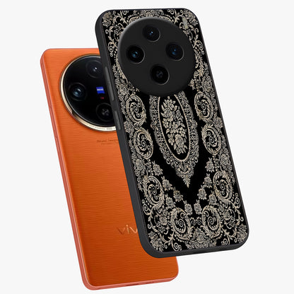 Noir Bloom Elegance Glass Case displayed in angled mockup highlighting refined flower design with stylish noir aesthetic.