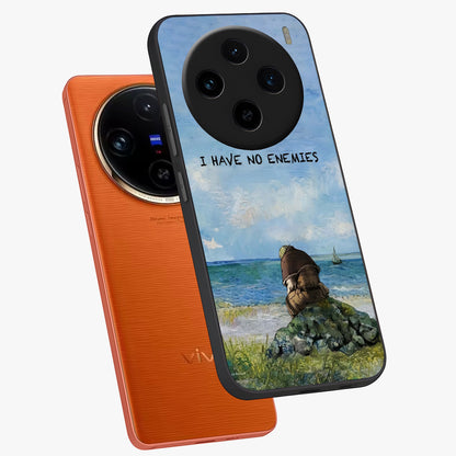 Peace Beyond War Glass Case displayed in angled mockup highlighting meaningful message design with artistic aesthetic style.