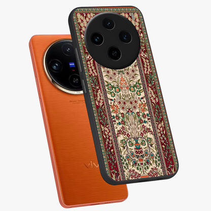 Persian Inspired Glass Case displayed in angled mockup highlighting intricate traditional design with elegant cultural aesthetic.