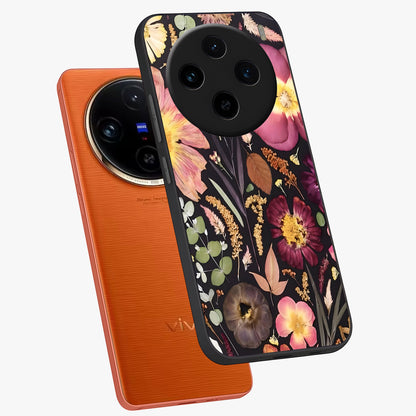 Petal Dream Tapestry Glass Case displayed in angled mockup highlighting decorative petal pattern with elegant botanical aesthetic.