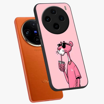 Pink Panther Glass Case displayed in angled mockup highlighting playful cartoon character design with vibrant pink aesthetic.