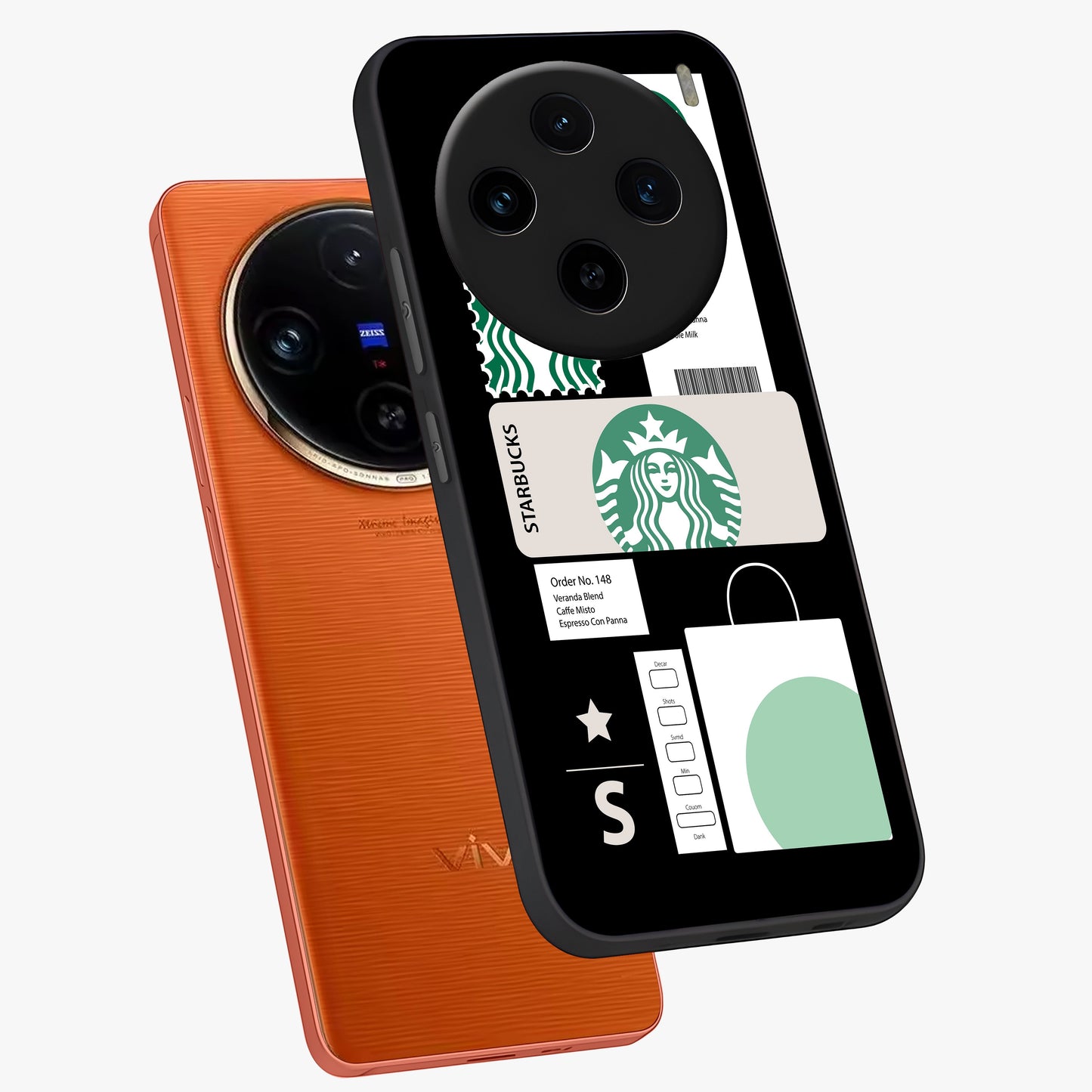 Starbucks Mocha Glass Case displayed in angled mockup highlighting stylish mocha themed design with cozy café aesthetic.