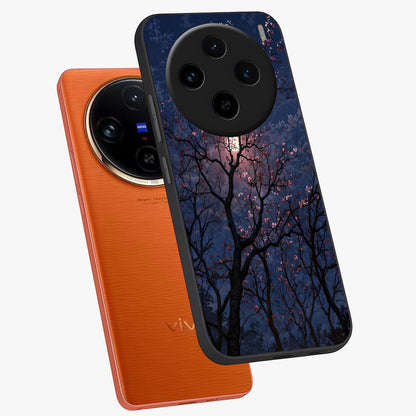 Twilight Sakura Serenade Glass Case displayed in angled mockup highlighting delicate sakura flower design with dreamy aesthetic.