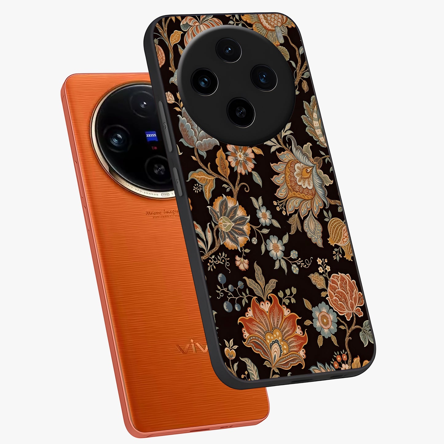 Vintage Floral Dream Glass Case displayed in angled mockup highlighting elegant vintage flower design with soft aesthetic style.