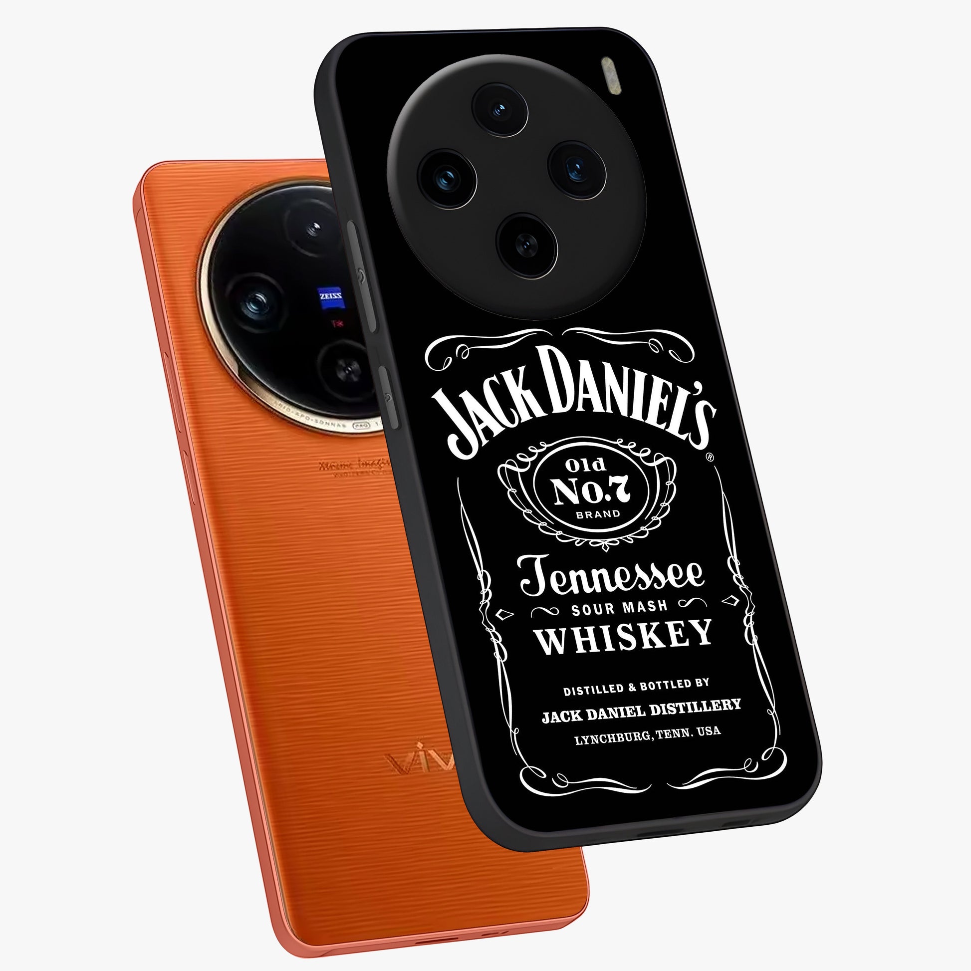 Vintage Whiskey Heritage Glass Case displayed in angled mockup highlighting retro beverage themed design with heritage aesthetic.