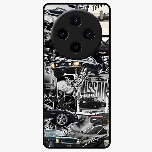 Aesthetic Dark Love Glass Case showing flat back view with dark romantic artwork and glossy glass finish.
