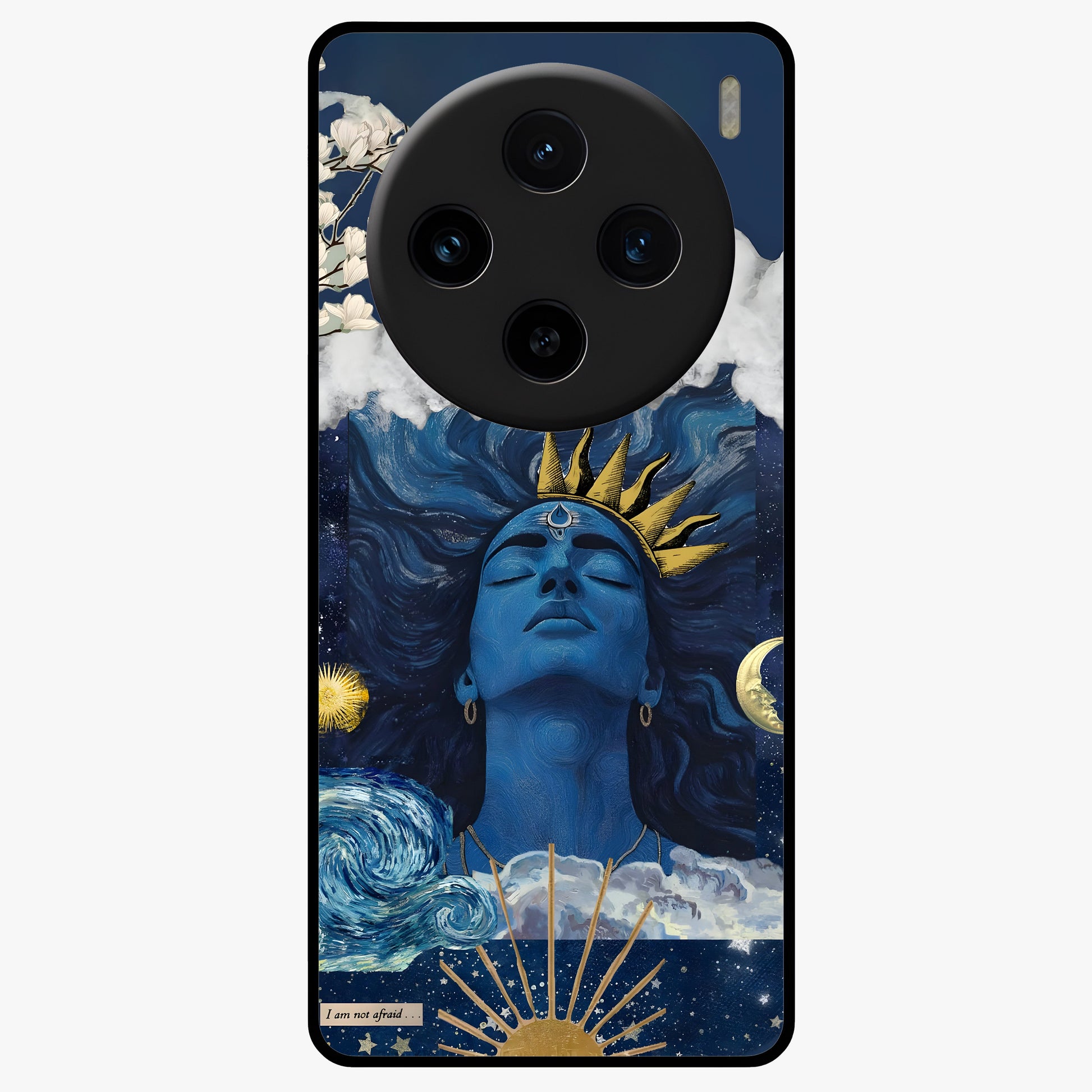Aesthetic Lord Shiva Glass Case showing flat back view with divine Shiva artwork and glossy glass finish.
