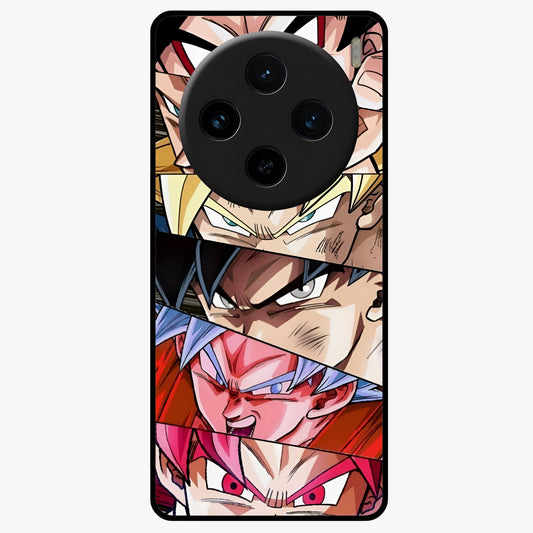 Anime Character Glass Case showing flat back view with vibrant anime artwork and glossy glass finish.