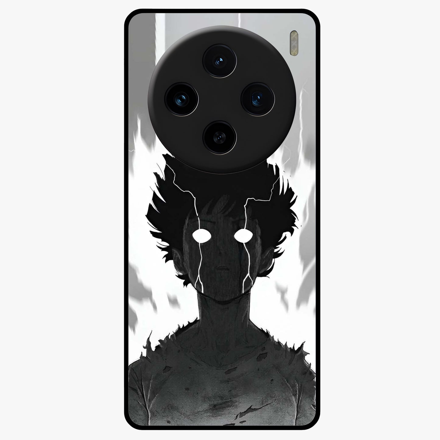 Awakened Inner Rage Glass Case showing flat back view with intense artistic artwork and glossy glass finish.