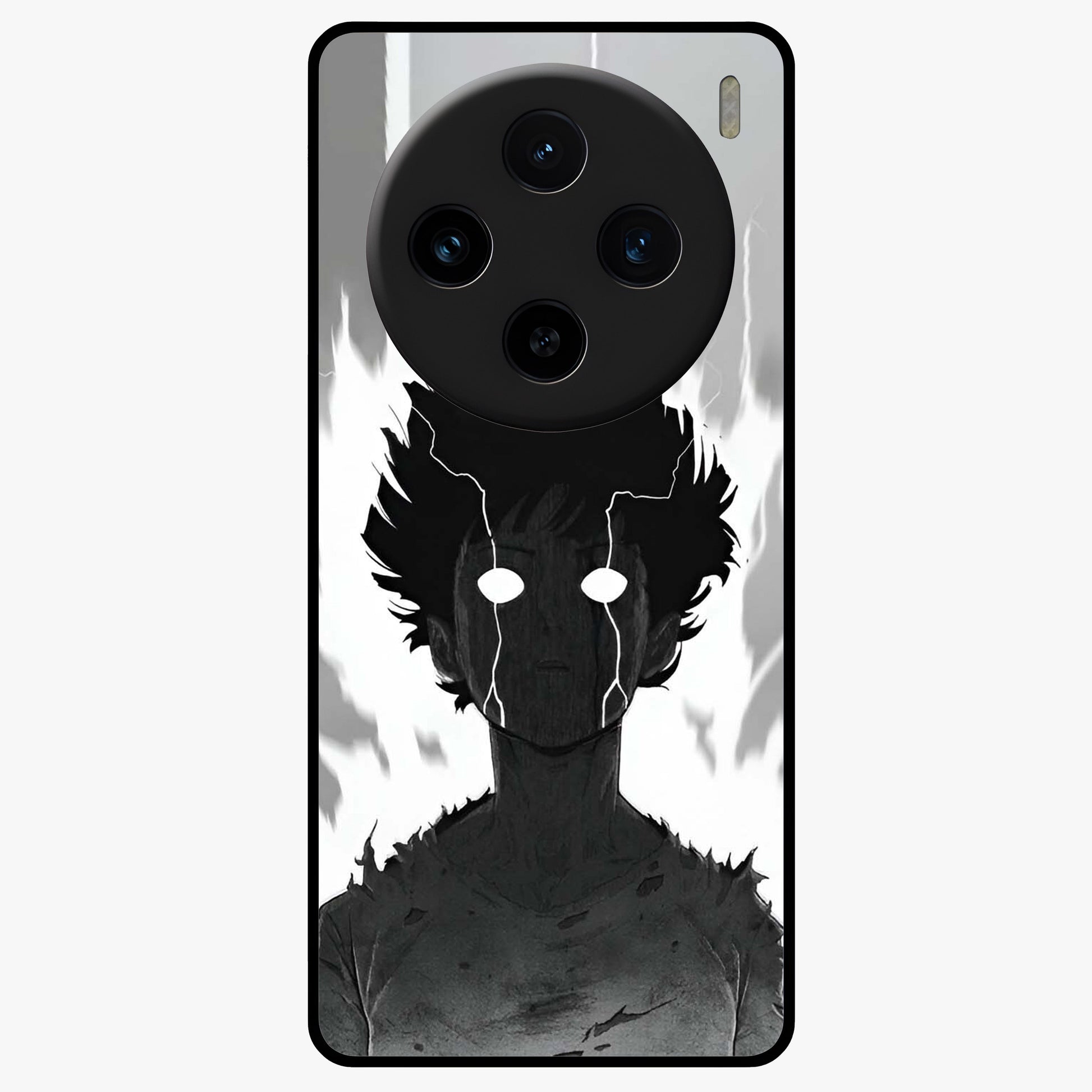 Awakened Inner Rage Glass Case showing flat back view with intense artistic artwork and glossy glass finish.