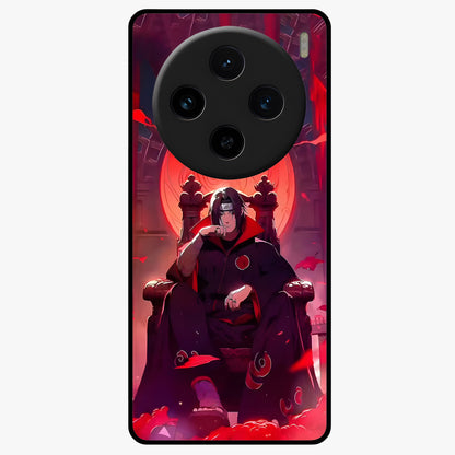 Blood Moon Sovereign Glass Case showing flat back view with mystical blood moon artwork and glossy glass finish.