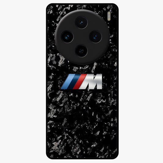 Carbon Speed Mark Glass Case showing flat back view with sporty carbon pattern artwork and glossy glass finish.