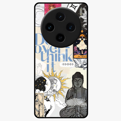 Ethereal Thoughts Glass Case showing flat back view with dreamy artistic artwork and glossy glass finish.