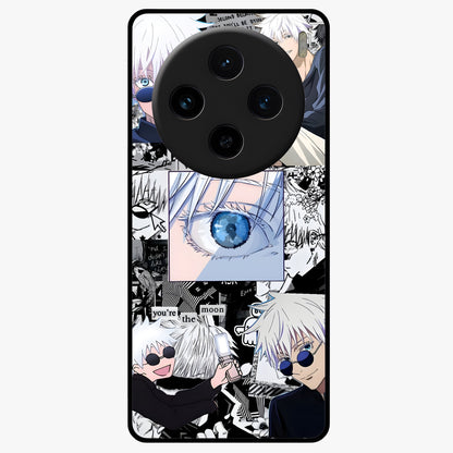 Infinity Sorcerer Chaos Glass Case showing flat back view with mystical sorcerer themed artwork and glossy glass finish.