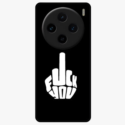 Rebel Mode On Glass Case showing flat back view with bold rebellious typography artwork and glossy glass finish.