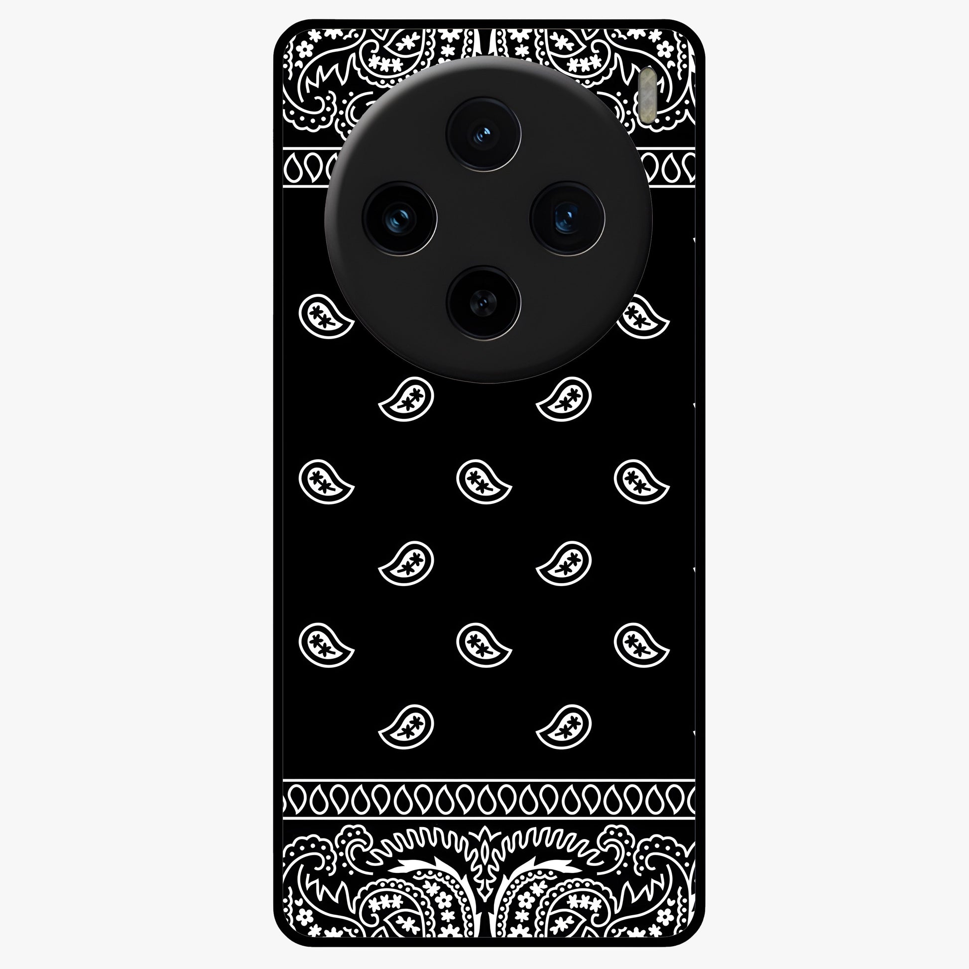 Retro Rebel Threads Glass Case showing flat back view with vintage street style artwork and glossy glass finish.