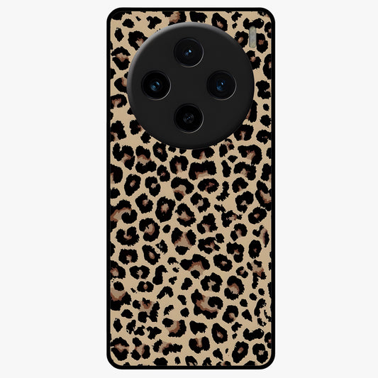 Savage Chic Pattern Glass Case showing flat back view with stylish patterned artwork and glossy glass finish.