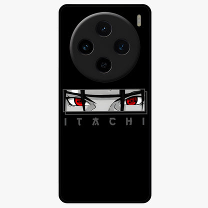 Scarlet Gaze Dominance Glass Case showing flat back view with striking red themed artwork and glossy glass finish.