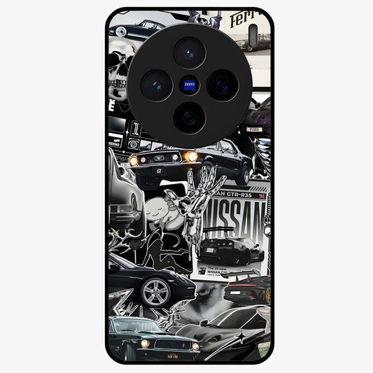 Aesthetic Dark Love Glass Case showing flat back view with dark romantic artwork and glossy glass finish.