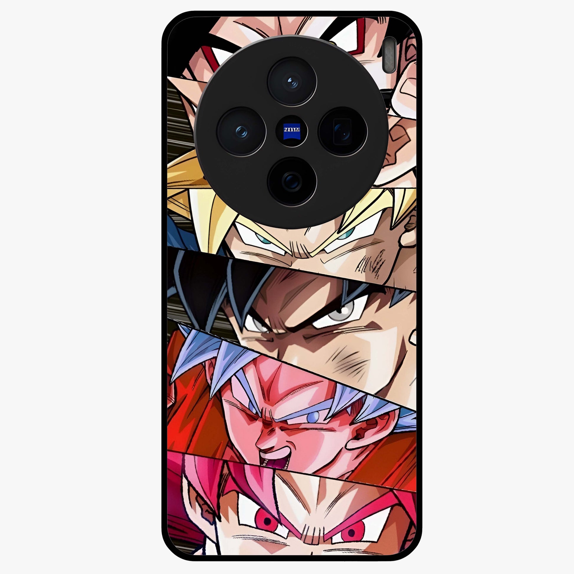 Anime Character Glass Case showing flat back view with vibrant anime artwork and glossy glass finish.