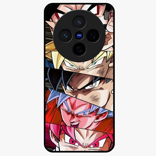 Anime Character Glass Case showing flat back view with vibrant anime artwork and glossy glass finish.