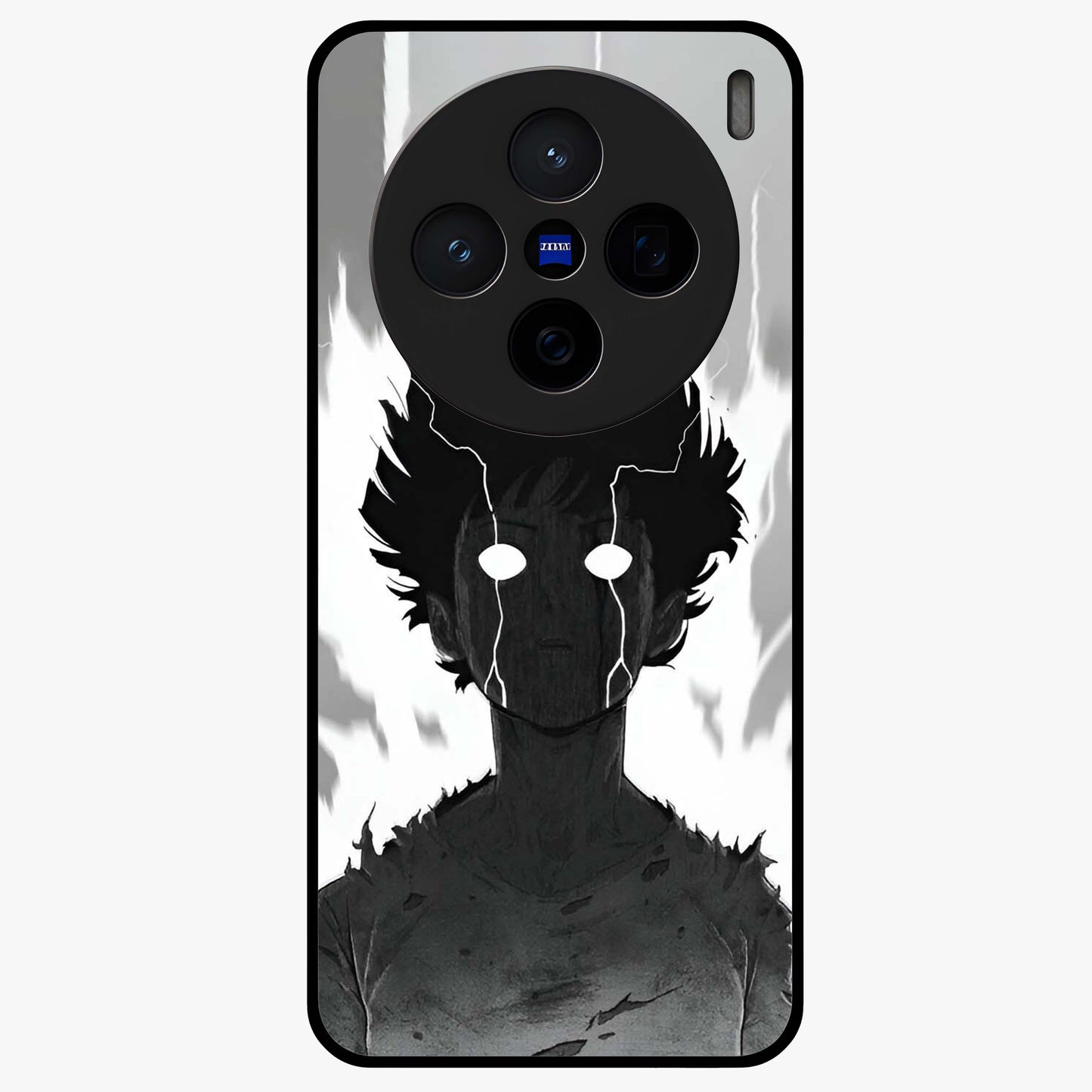 Awakened Inner Rage Glass Case showing flat back view with intense artistic artwork and glossy glass finish.