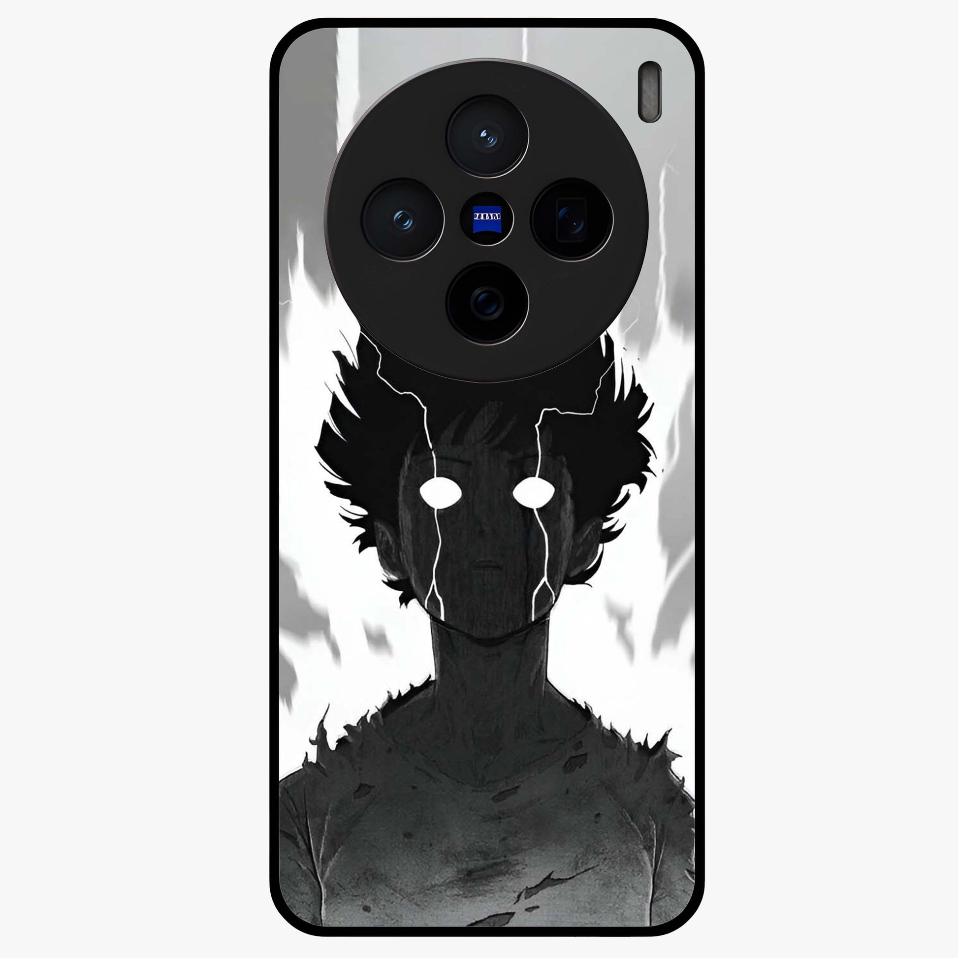 Awakened Inner Rage Glass Case showing flat back view with intense artistic artwork and glossy glass finish.