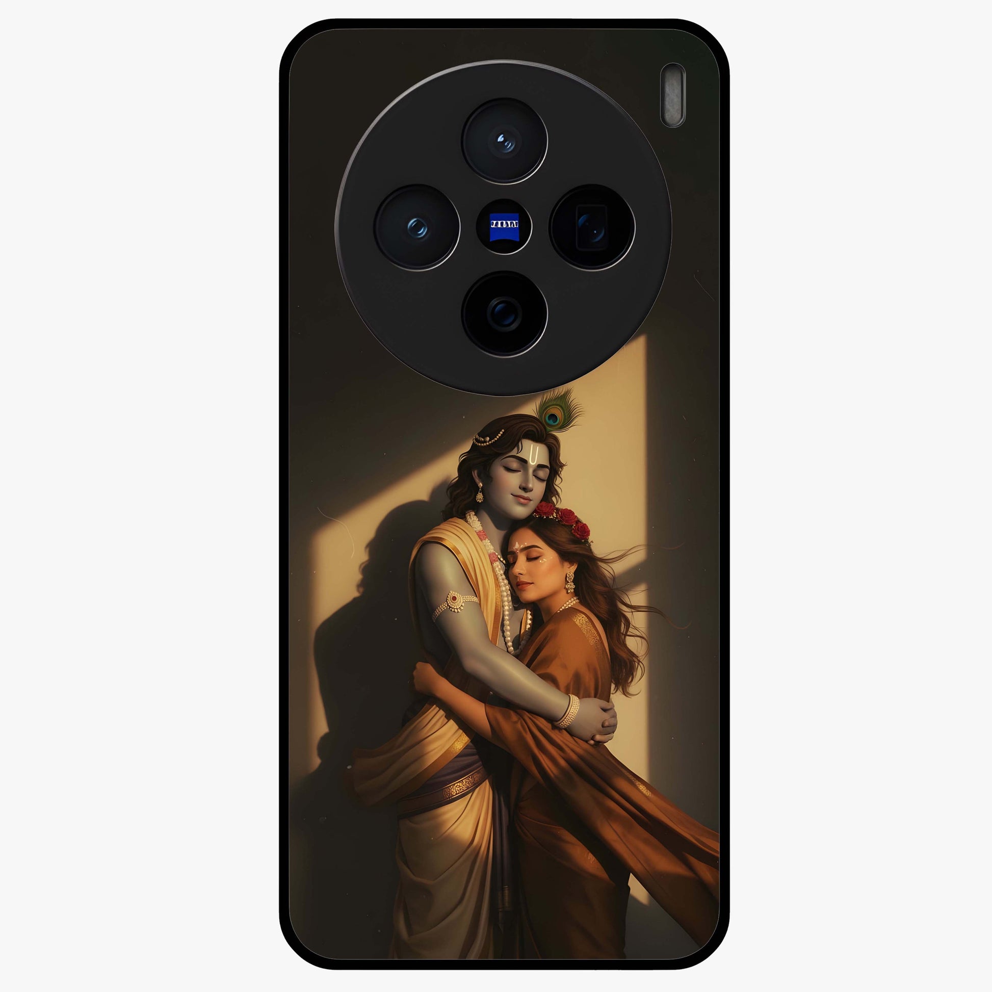 Divine Eternal Love Glass Case showing flat back view with spiritual love themed artwork and glossy glass finish.