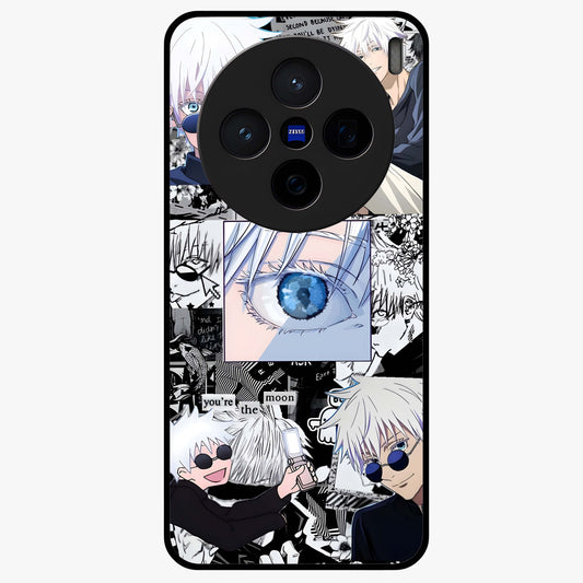 Infinity Sorcerer Chaos Glass Case showing flat back view with mystical sorcerer themed artwork and glossy glass finish.