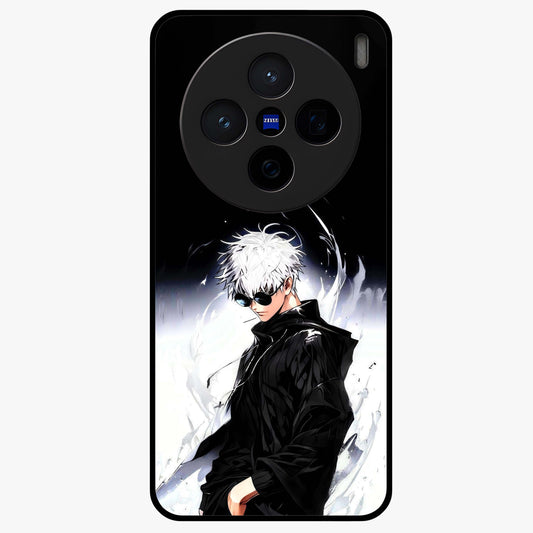 Limitless Shadow King Glass Case showing flat back view with powerful shadow warrior artwork and glossy glass finish.