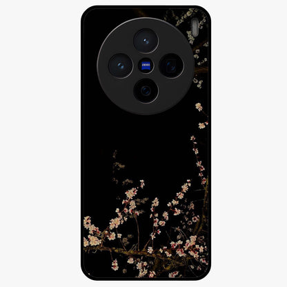 Petal Moon Light With Custom Name Glass Case showing flat back view with floral moonlight artwork and personalized name design.