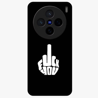 Rebel Mode On Glass Case showing flat back view with bold rebellious typography artwork and glossy glass finish.