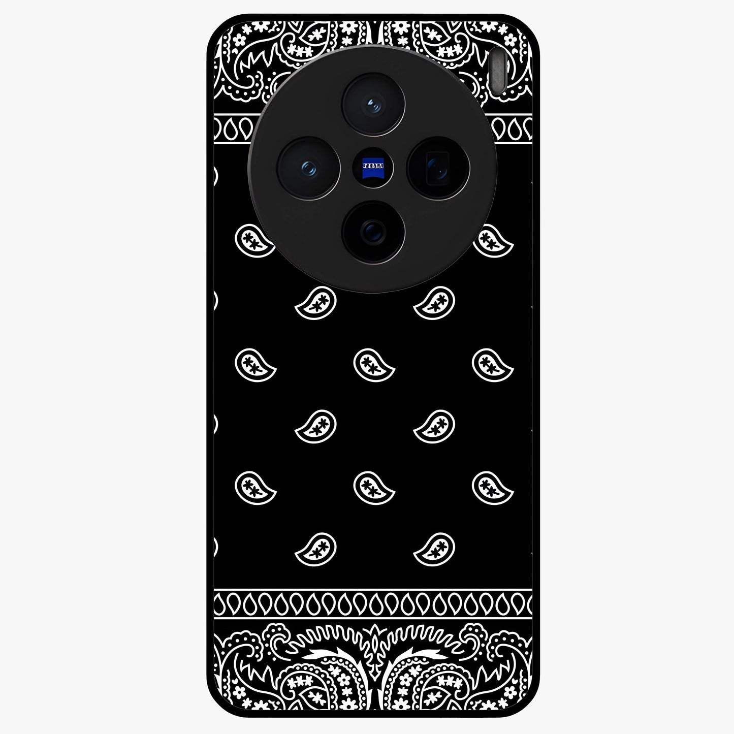 Retro Rebel Threads Glass Case showing flat back view with vintage street style artwork and glossy glass finish.