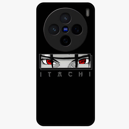 Scarlet Gaze Dominance Glass Case showing flat back view with striking red themed artwork and glossy glass finish.