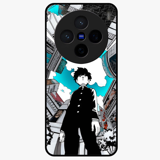 Silent Psychic Awakening Glass Case showing flat back view with mystical psychic themed artwork and glossy glass finish.