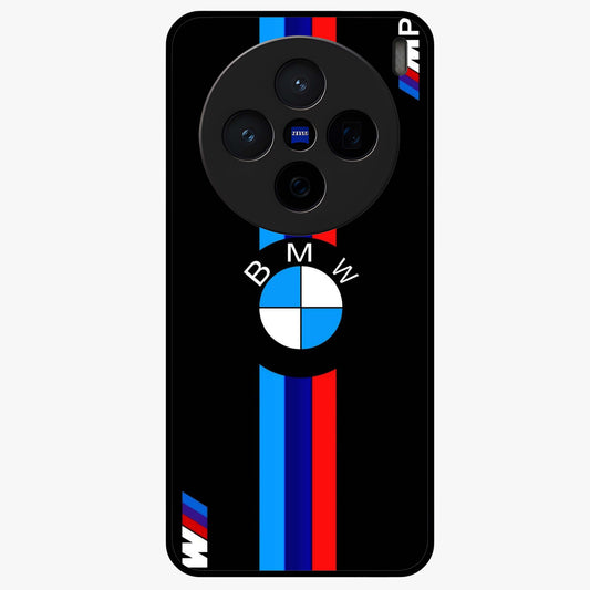Turbo BMW Beast Glass Case showing flat back view with high performance sports car artwork and glossy glass finish.