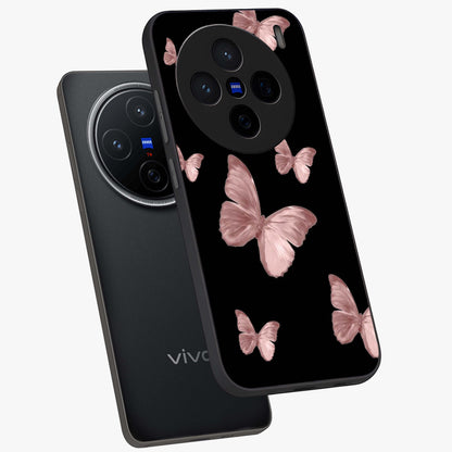 Butterfly Pattern Glass Case displayed in angled mockup highlighting delicate butterfly design and aesthetic pattern style.