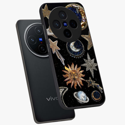 Celestial Gem Constellations Glass Case displayed in angled mockup highlighting gemstone inspired constellation design.