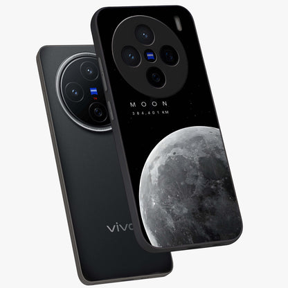 Cosmic Moon Glow Glass Case displayed in angled mockup highlighting celestial moon design with cosmic aesthetic theme.