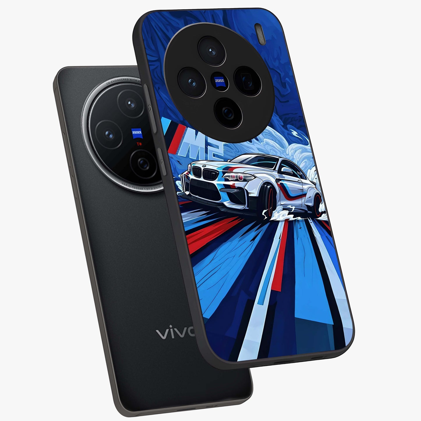 Drift Power Rush Glass Case displayed in angled mockup highlighting powerful drift car design with sporty aesthetic style.