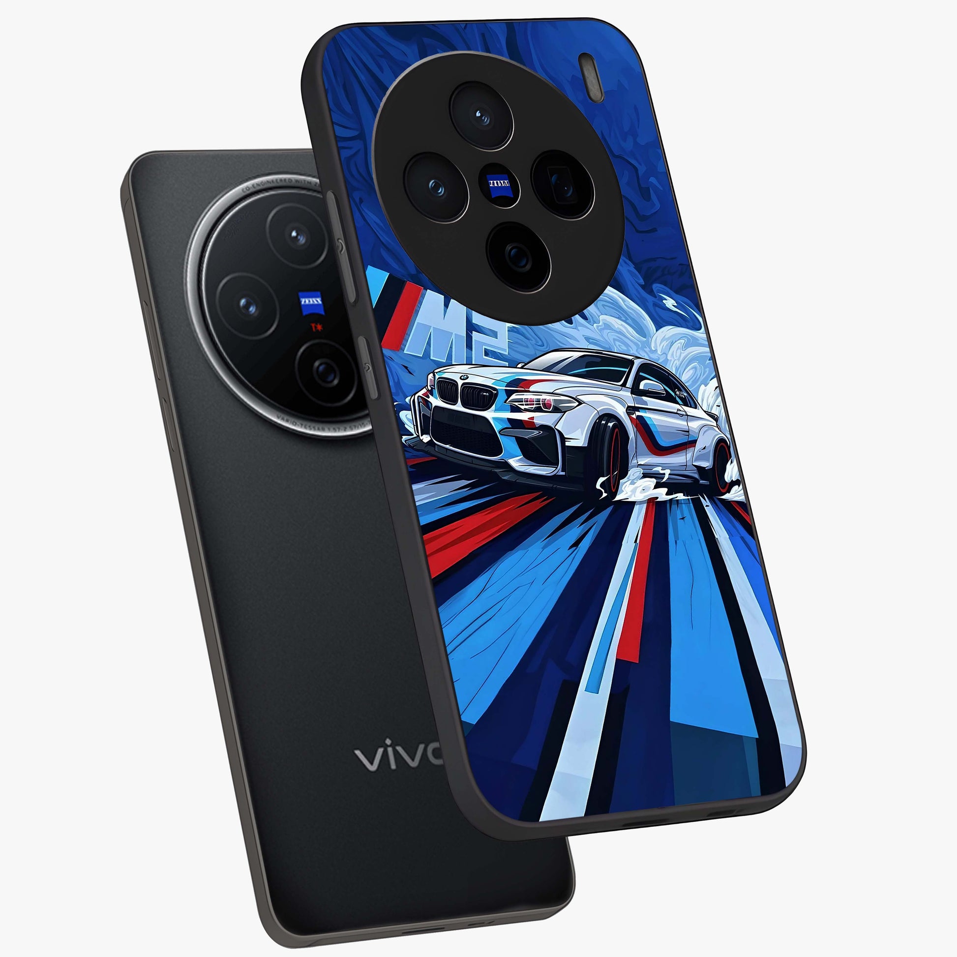 Drift Power Rush Glass Case displayed in angled mockup highlighting powerful drift car design with sporty aesthetic style.