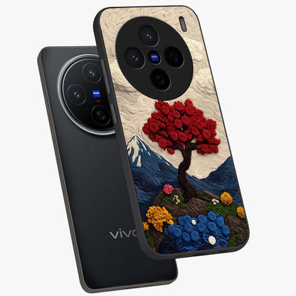 Eternal Nature Tapestry Glass Case displayed in angled mockup highlighting detailed botanical pattern with artistic aesthetic.