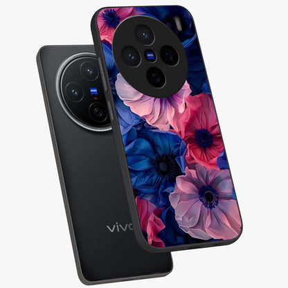 Flower Paper Art Pattern Glass Case displayed in angled mockup highlighting layered paper flower design with artistic aesthetic.
