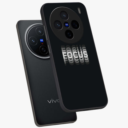 Focus Mode On Glass Case displayed in angled mockup highlighting clean minimal text artwork with modern aesthetic style.