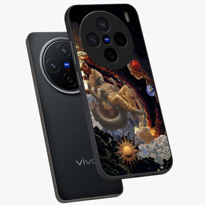 Galactic Divine God Glass Case displayed in angled mockup highlighting powerful celestial deity illustration with galactic aesthetic.
