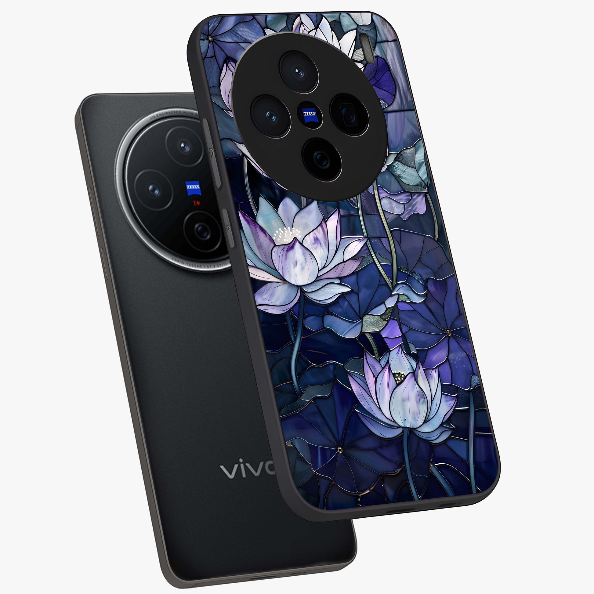 Gloss Petal Rush Glass Case displayed in angled mockup highlighting vibrant petal design with elegant floral aesthetic.