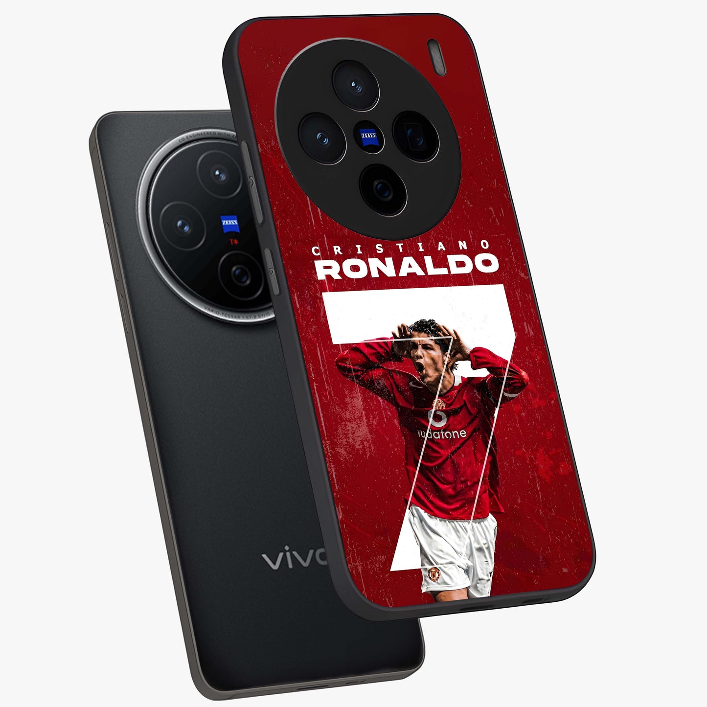 Goal Celebration Legacy Glass Case displayed in angled mockup highlighting energetic sports celebration design with bold athletic theme.