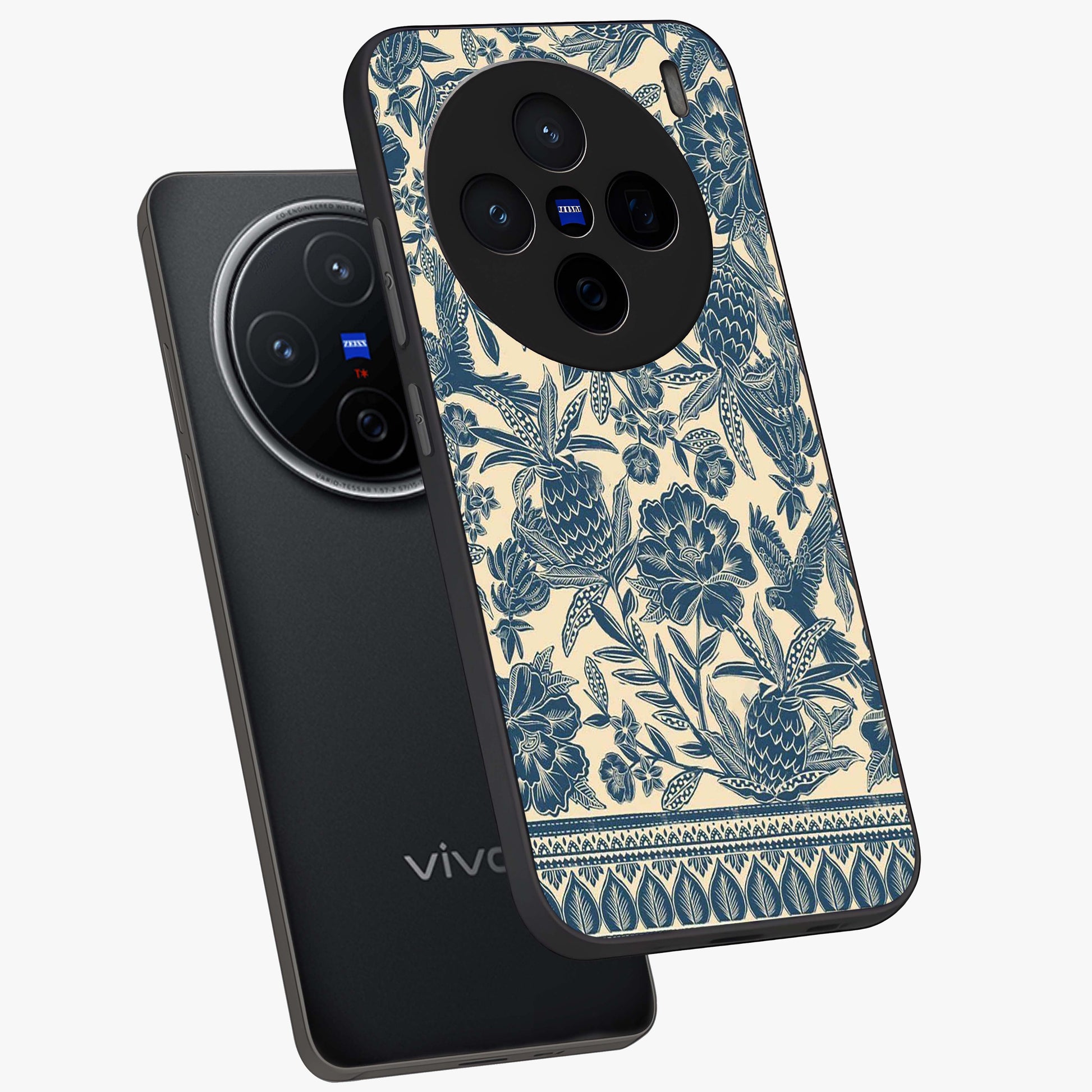 Heirloom Wild Bloom Glass Case displayed in angled mockup highlighting botanical bloom design with classic aesthetic style.