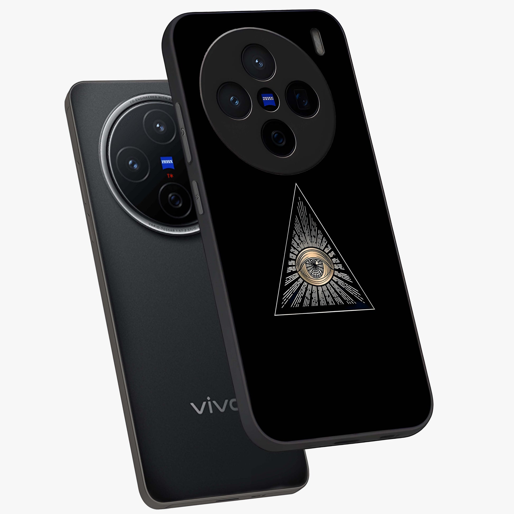 Illuminati Evil Glass Case displayed in angled mockup highlighting dark occult inspired design with bold aesthetic style.