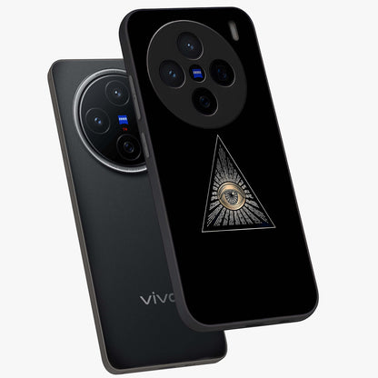 Illuminati Evil Glass Case displayed in angled mockup highlighting dark occult inspired design with bold aesthetic style.